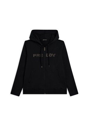 ZIP WITH LOGOED BAND - Felpa con zip - black