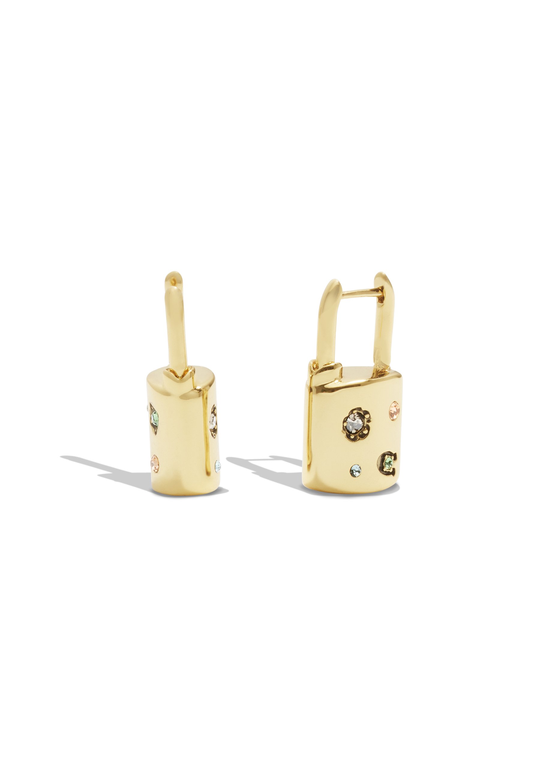 Coach Gold Padlock Stud Earrings - Gold BNIB COACH Rose Gold Plated Pave Padlock Stud | Mercari main image 3