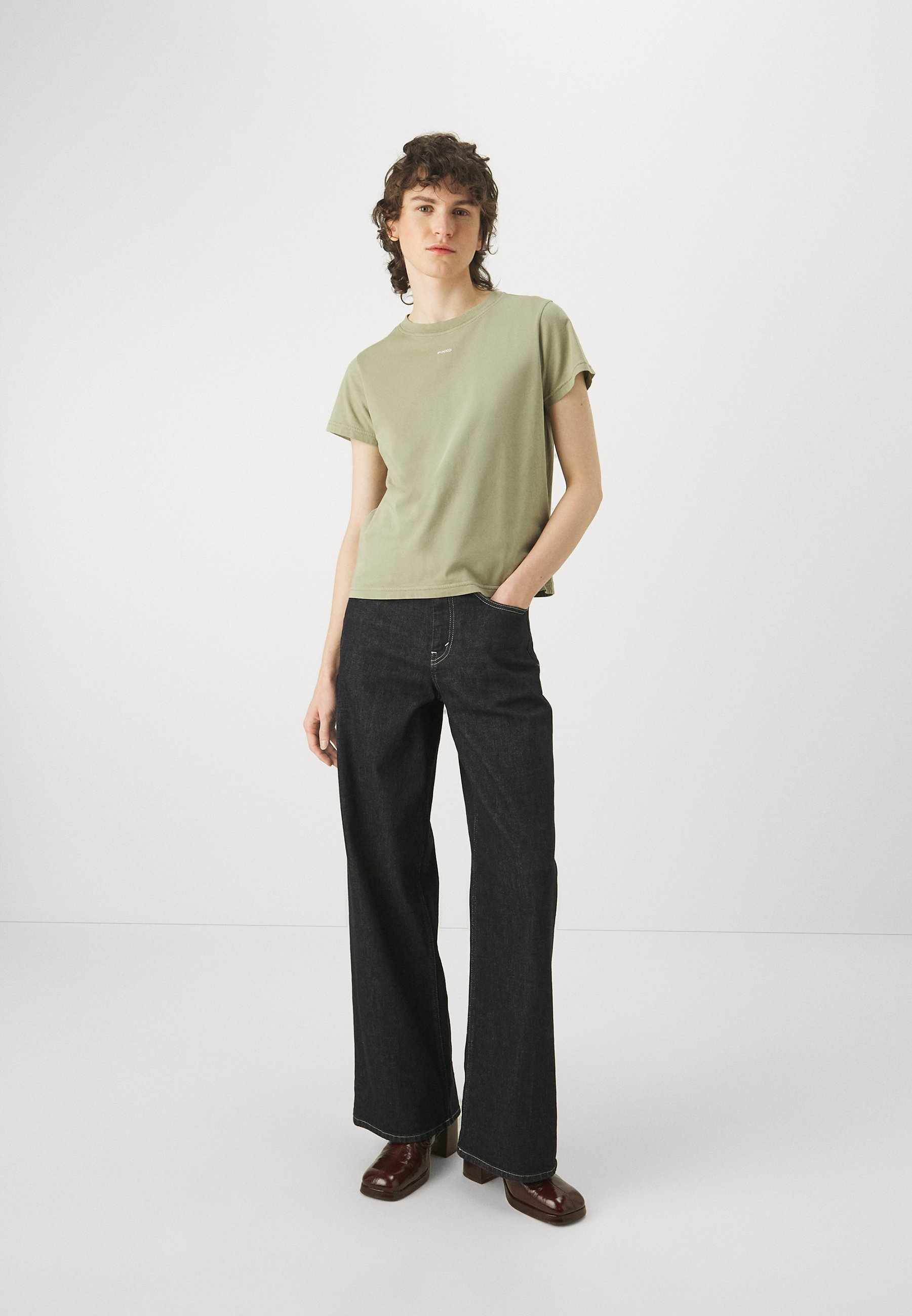 Pinko T-Shirt Basica In Jersey Di Cotone Donna - Con Logo