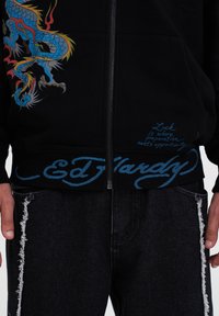 Ed Hardy DOUBLE BATTLE DRAG THRU  - Felpa con zip - black