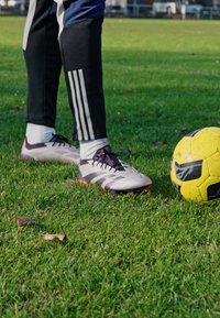 adidas Performance PREDATOR ELITE FIRM GROUND - Botines de fútbol para terreno firme - platin metallic/aurora black/carbon