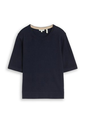TOM TAILOR, TOM TAILOR PULLOVER & STRICKJACKEN STRICKPULLOVER MIT SEIDENANTEIL - T-Shirt basic - sky captain blue