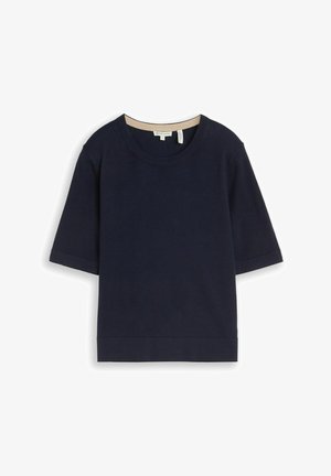 TOM TAILOR, TOM TAILOR PULLOVER & STRICKJACKEN STRICKPULLOVER MIT SEIDENANTEIL - T-Shirt basic - sky captain blue