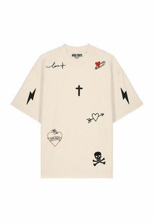 Mira Paris TATTOO MI AMOR OVERSIZED DROPPED SHOULDER TEE 26 UNISEX - T-shirt print - off-white