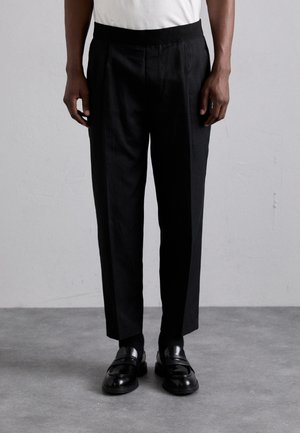 TAPERED ELASTIC WAISTBAND TROUSERS - Tygbyxor - black