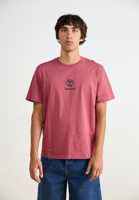 Timberland SMALL LOGO PRINT TEE LEMON PEPPER - T-Shirt print - apple butter