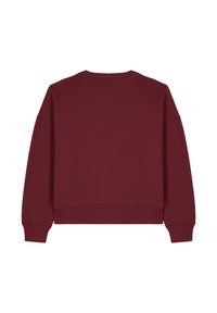 Bordeaux sweatshirt met ronde hals en lange mouwen, met geribbelde manchetten en zoom, vervaardigd uit een katoenmix, met een eenvoudig, ongecompliceerd ontwerp.