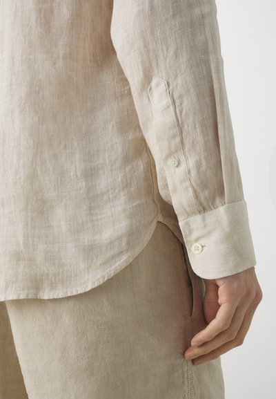 120% Lino LONG SLEEVE MEN SLIM FIT - Ing - safari soft fade