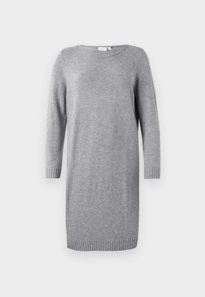 VILA VIRIL - Stickad klänning - medium grey melange