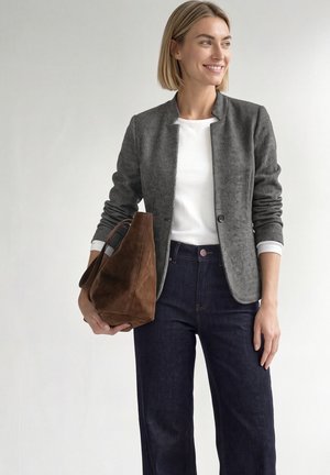 Street One, BLAZER WITH A HOUNDSTOOTH PATTERN - Blazer - black