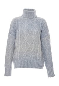 Striktrøje - blau wollweiss