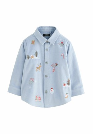 Next, REGULAR FIT - LONG SLEEVE CHRISTMAS EMBROIDERY - Skjorter - blue
