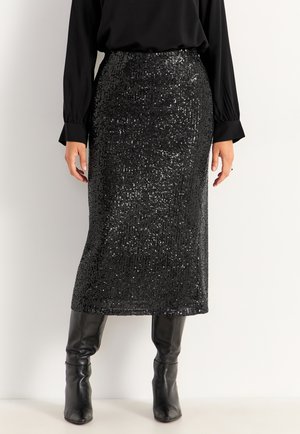 LUXURIOUS SEQUIN - Bleistiftrock - black