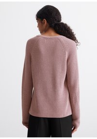 Marc O'Polo LONGSLEEVE V NECK - Πουλόβερ - dark mauve