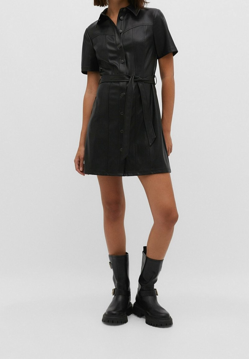 stradivarius leather dress Shirt - black COTTONGG