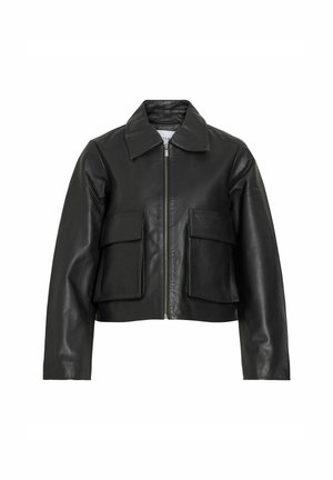 VILA, Veste en cuir - black beauty