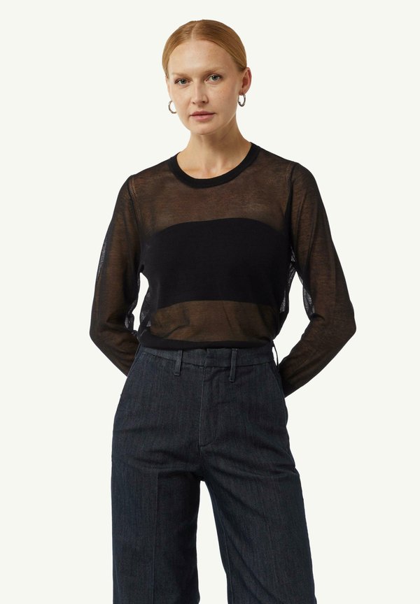 SEMI-TRANSPARENTER OPTIK - Strickpullover - schwarz