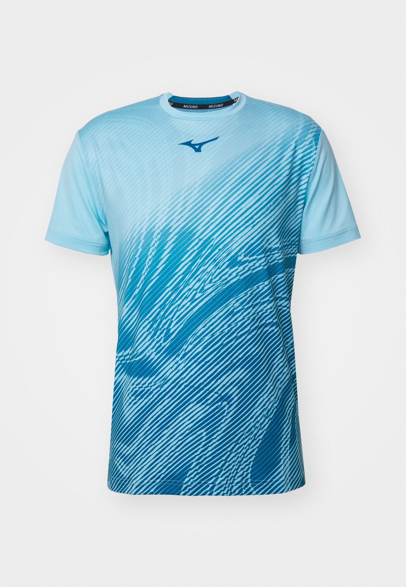 Mizuno CHARGE SHADOW GRAPHIC TEE - T-Shirt print - blue glow/blau  