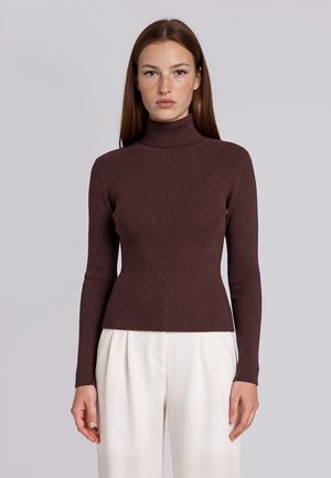 Urban Classics, RIB TURTLENECK - Jersey de punto - chocolate