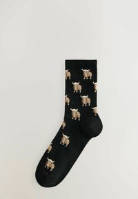 Next HAMISH THE HIGHLAND COW STRIPE ANKLE 4 PACK - Ponožky - monochrome
