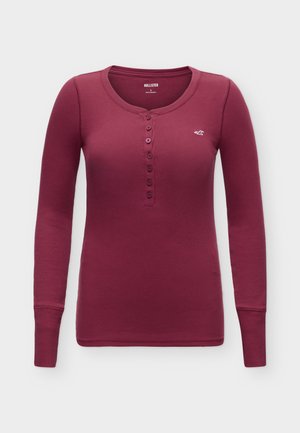 Hollister Co., HENLEY - T-shirt à manches longues - bordeaux