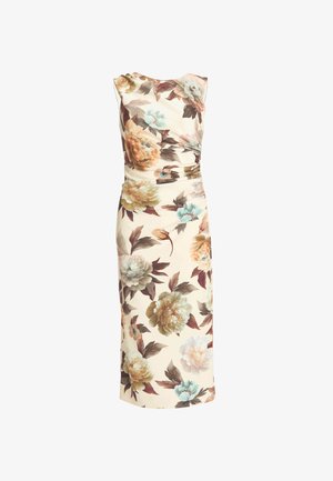 Swing, Robe fourreau - champagne beige chocolate brown