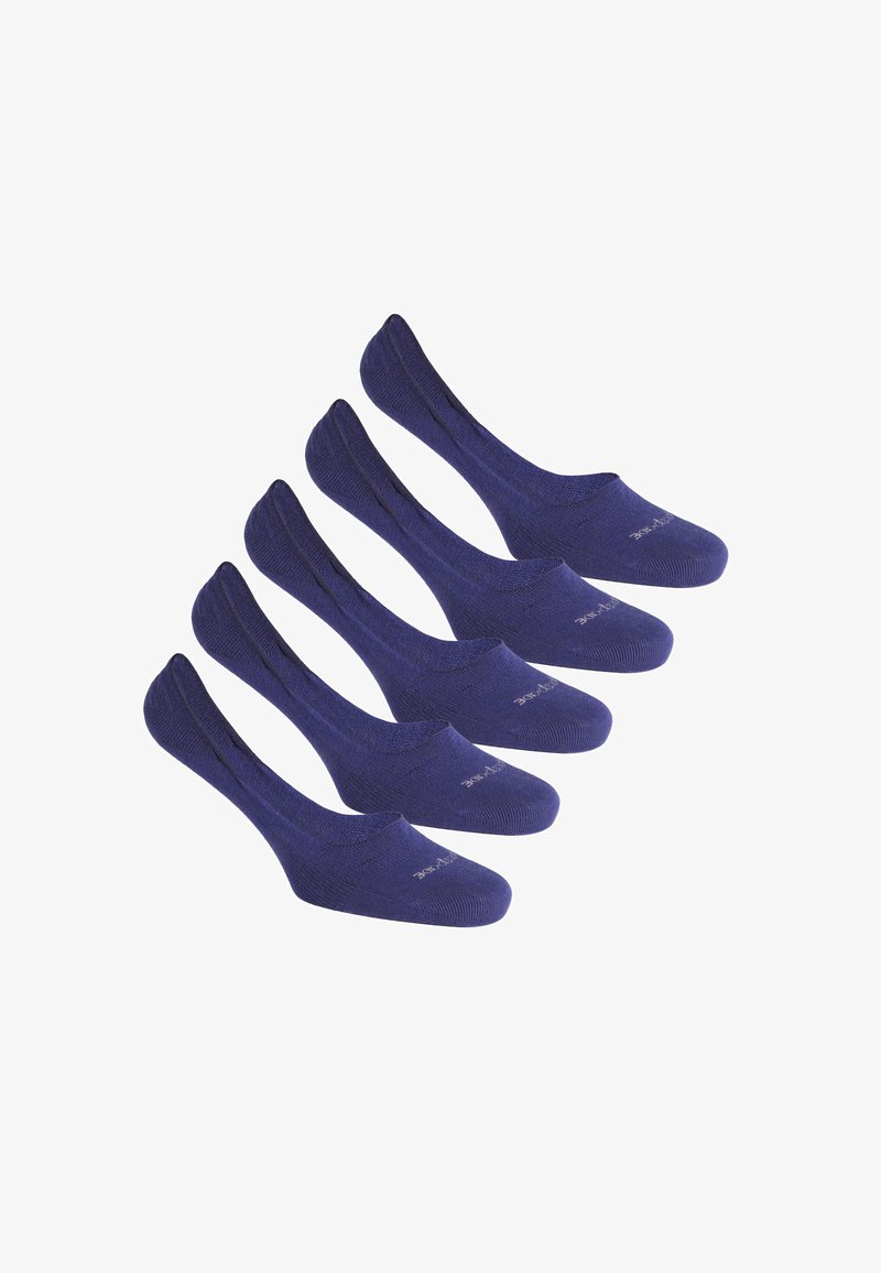 Set di cinque paia di calzini alla caviglia in un profondo blu navy, realizzati in un mix di cotone testurizzato, con un design a taglio basso e cuciture rinforzate.
