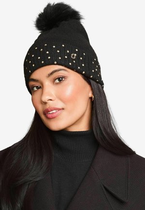 COSY STUDDED POM - Čiapka - black