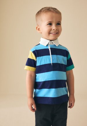 Next, REGULAR FIT - SHORT SLEEVE RUGBY POLO SHIRT  . - Poloshirt - blue navy stripe