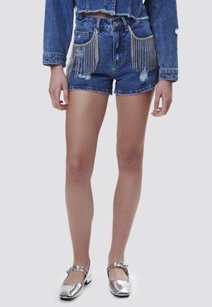 INFLUENCER EMBELLISHED - Shorts vaqueros - blue denim