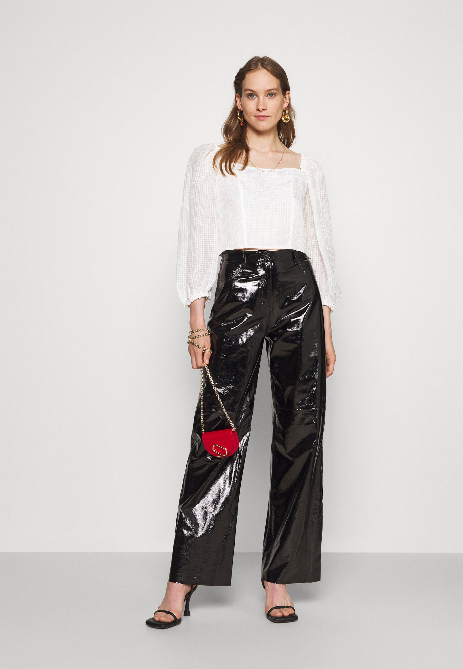 Pinko TRAIL PANTALONE VERNICE CRINCKLE - Pantaloni di pelle - black/nero -  Zalando.it