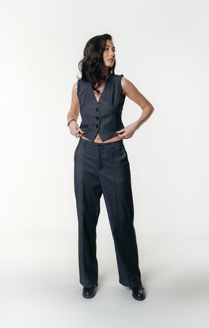 PINSTRIPE PANTS - Tygbyxor - dark grey