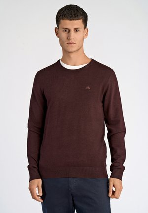 MÉLANGE ROUND NECK  - Strickpullover - black cherry mel