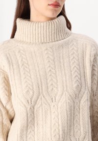 JDY JDYELBA LIFE ROLL NECK - Pullover - sandshell