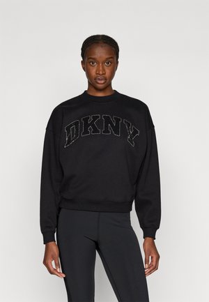 ARCHED EXPLODED RHINESTONE VARISTY LOGO BOWERY HIGH CREW NECK - Sudadera - black