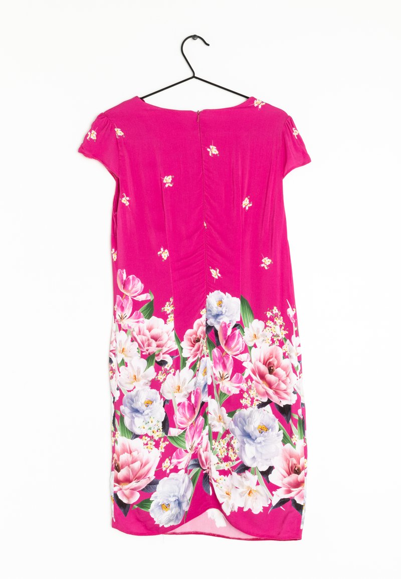 wallis pink dress Pink Wallis Petite Floral Pleated Cape Sleeve Midi Dress