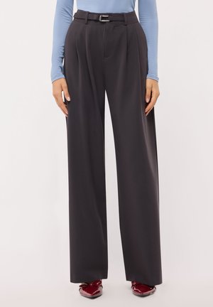 Terranova, PANTALONI WIDE LEG CON COULISSE E FIBBIA - Pantaloni - antracite