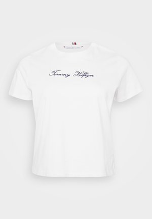 Tommy Hilfiger Curve SCRIPT - T-shirt print - ivory
