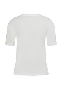 White short-sleeve t-shirt, made of soft fabric, features a rounded neckline and a fitted shape, with smooth hems and no visible logos.
