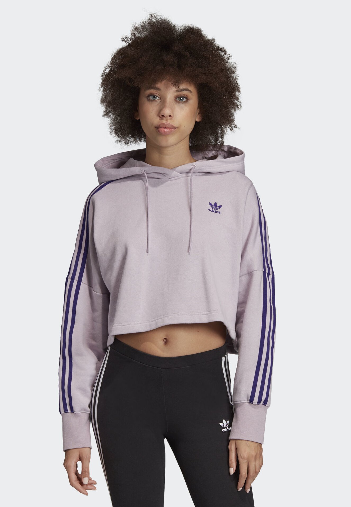 adidas cropped hoodie lila