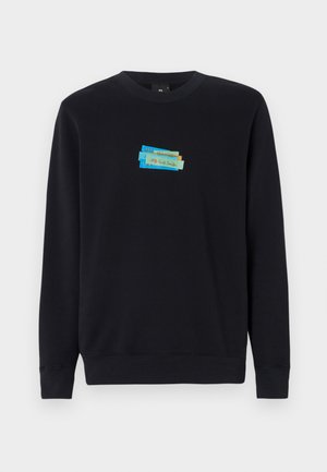 Felpa nera in cotone misto, con un design stampato in serigrafia di nastro colorato e "Paul Smith" ricamato al centro.