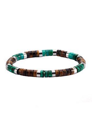 PERLES HEISHI ŒIL DE TIGRE ET MALACHITE - Bracelet - marron vert