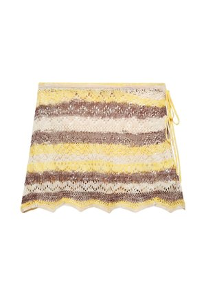 PULL&BEAR, SPACE-DYE CUTWORK - MINI SKIRT - Suknja A kroja - yellow