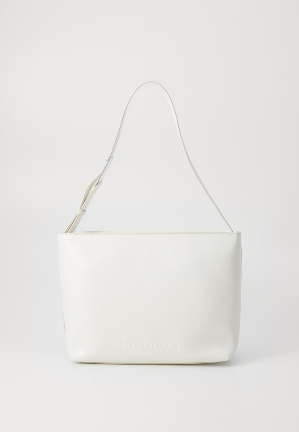 EMBOSSED LOGO MEDIUM - Handbag - chalk