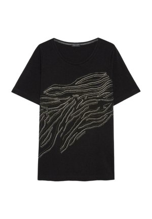 Fiorella Rubino, T-SHIRT CON HOTFIX MOTIVO ZEBRATO - T-Shirt print - nero