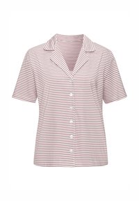 Πουκάμισο με κοντά μανίκια και γιακά, με ροζ και λευκές κάθετες ρίγες, διαθέτει μπροστινά κουμπιά και τσέπη στο στήθος. Κατασκευασμένο από απαλό ύφασμα.