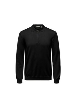 Only & Sons, ONSWYLER LIFE REG HALFZIP POLO KNIT NOOS 22034225 - Poloshirt - black