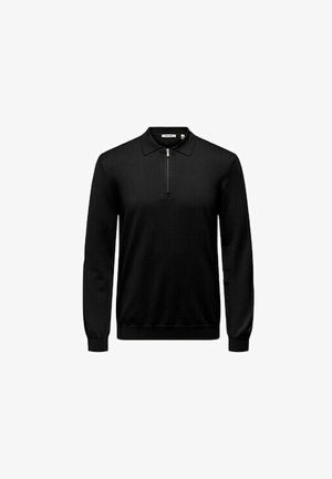 Only & Sons, ONSWYLER LIFE REG HALFZIP POLO KNIT NOOS 22034225 - Poloshirt - black