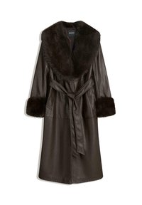 EFFECT WITH CONTRAST - Klasický kabát - dark brown