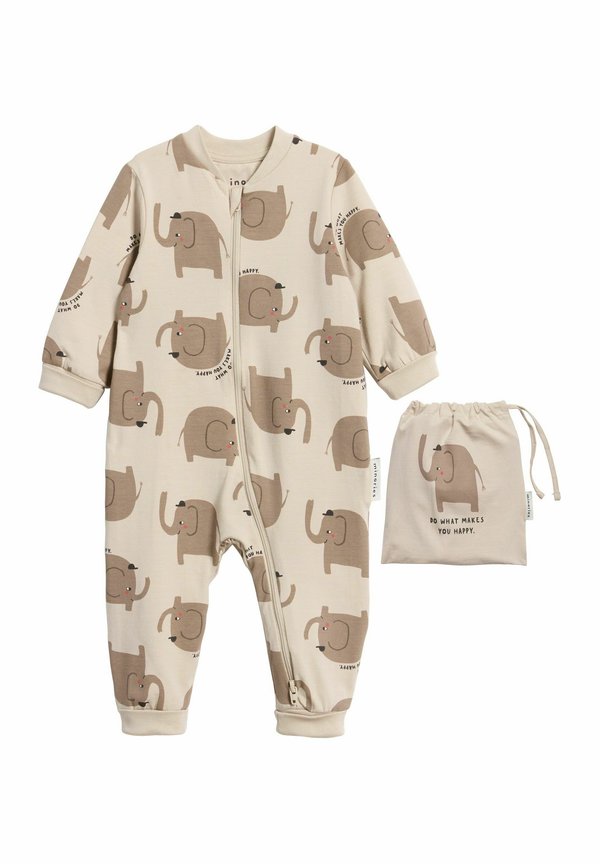 MÖNSTRAD I PRESENTPÅSE - Pyjama - beige